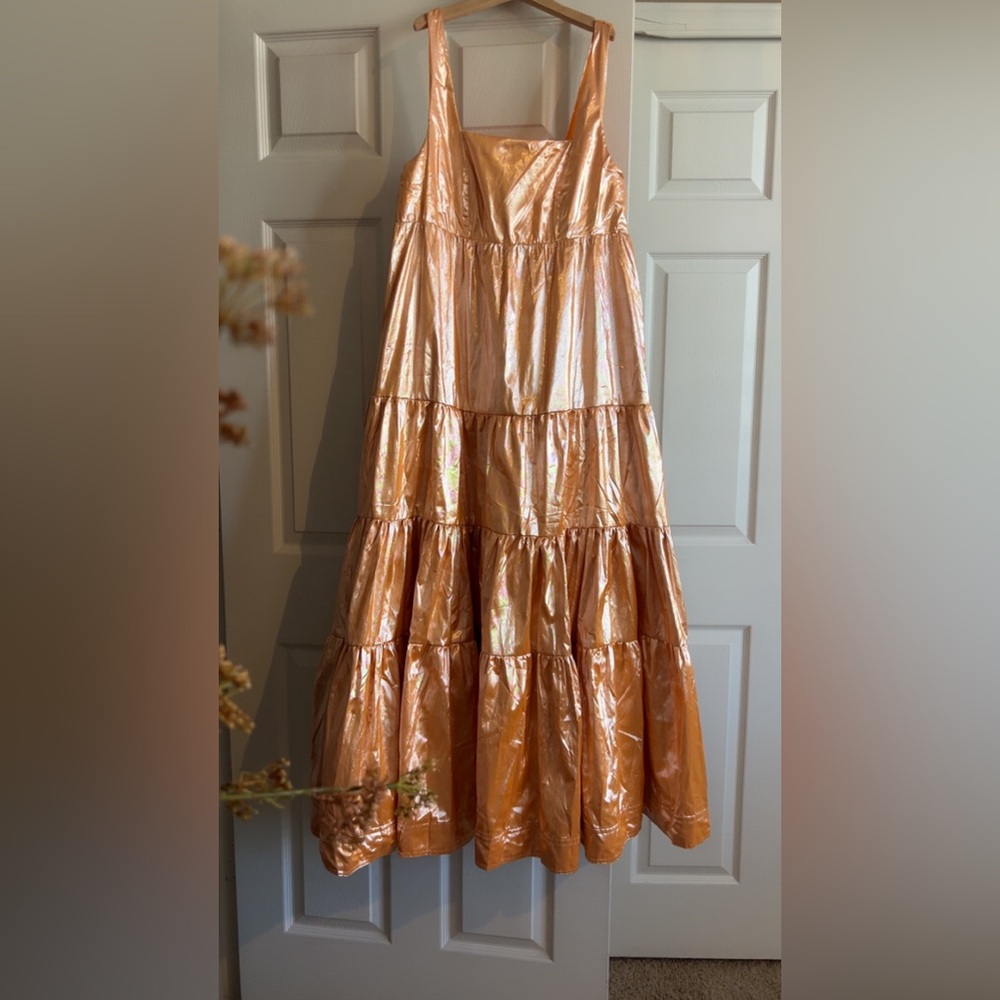 Free people Let me be maxi tiered shimmer dress - Picture 3 of 6